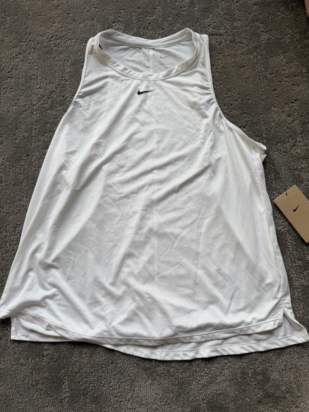 Nike White Athletic Tank with Subtle Logo